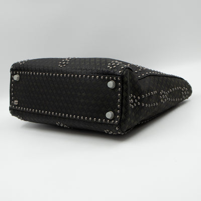 Lady Dior Large Supple Studded Black Calfskin Leather