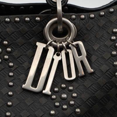 Lady Dior Large Supple Studded Black Calfskin Leather