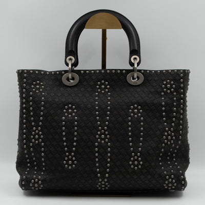 Lady Dior Large Supple Studded Black Calfskin Leather