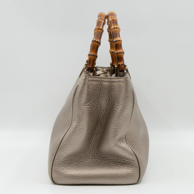 Bamboo Shopper Tote Champagne Leather