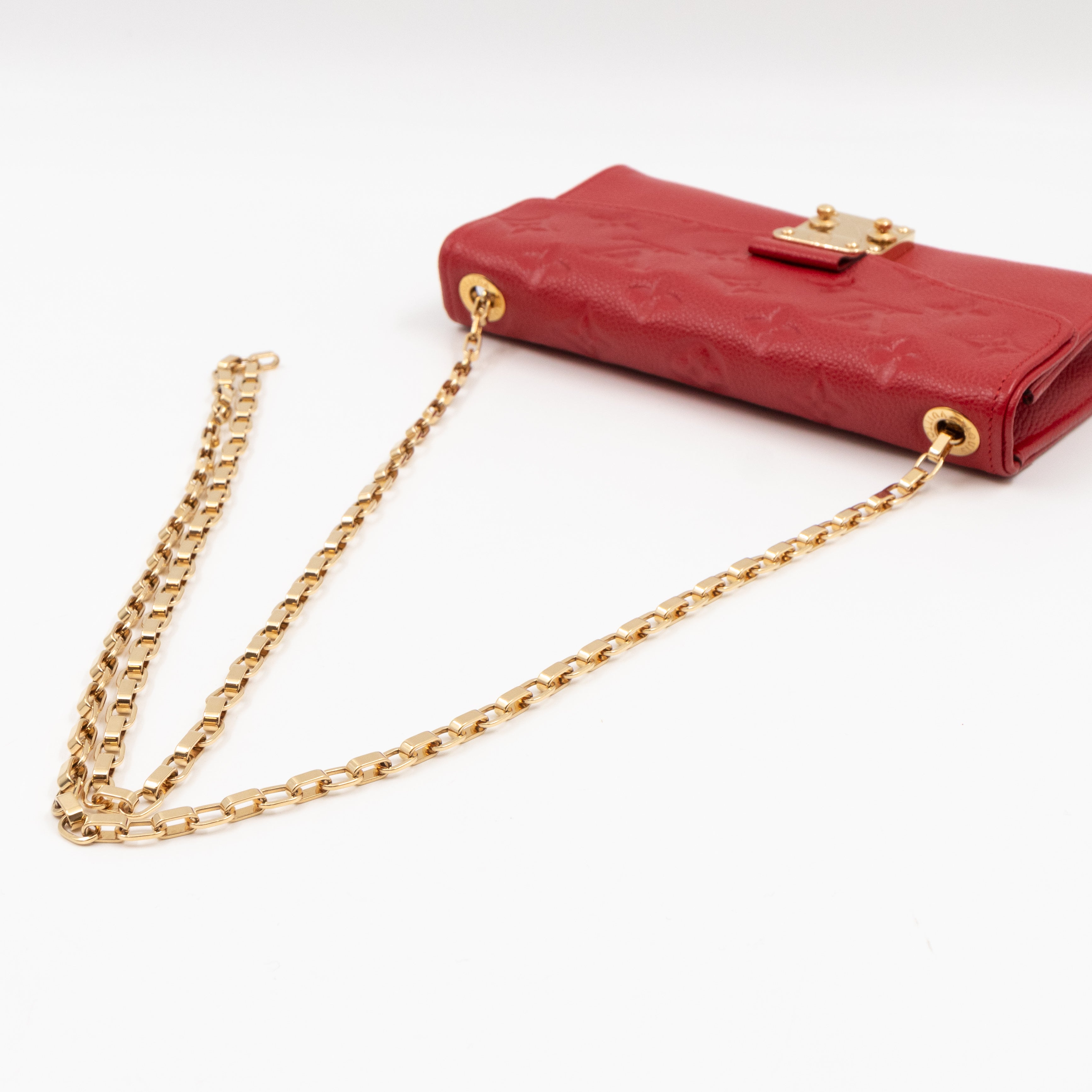 Saint Germain Pochette with chain Red Monogram Empreinte