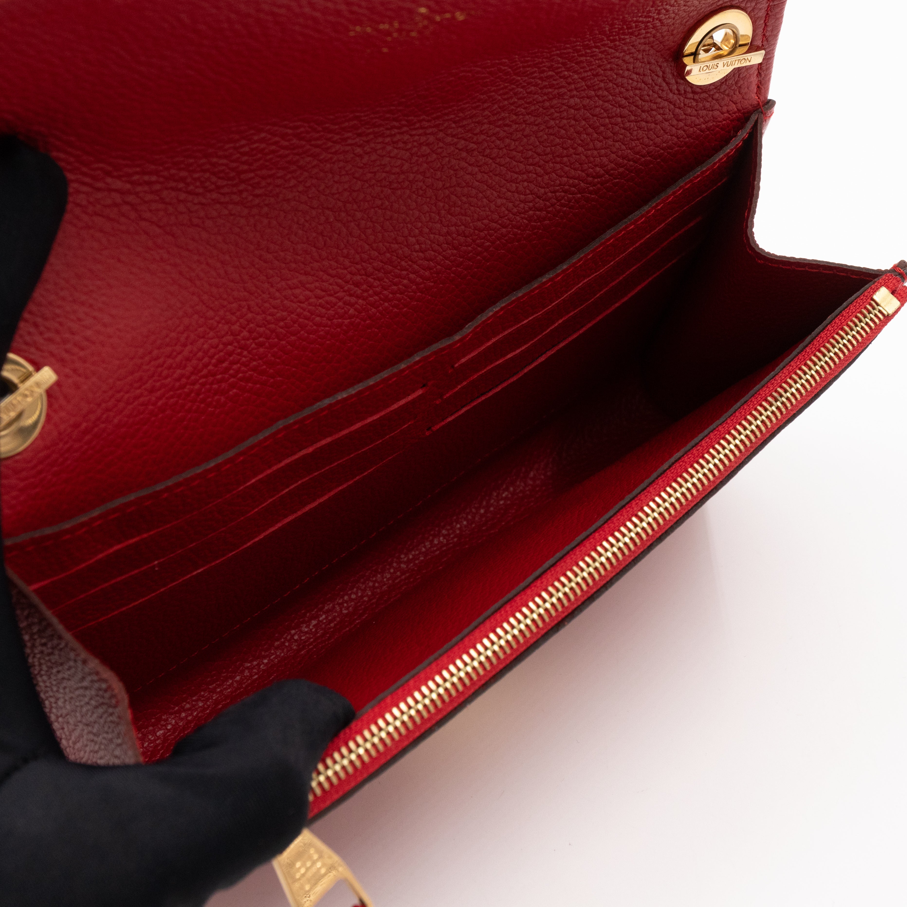 Saint Germain Pochette with chain Red Monogram Empreinte