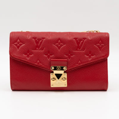 Saint Germain Pochette with chain Red Monogram Empreinte