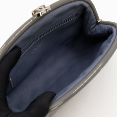 Timeless Clutch Quilted Lavender Blue Patent Leather