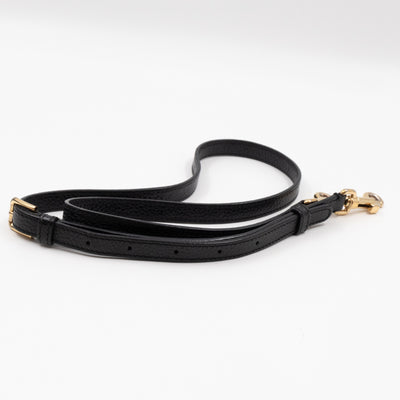 Padlock Flap Bag Black Grained Leather