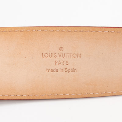 LV Studded Initiales Belt 40 mm 90 cm Multicolore White Leather