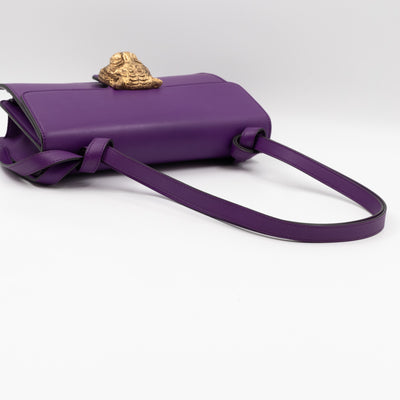 Animalier Medium Shoulder Bag Purple Leather
