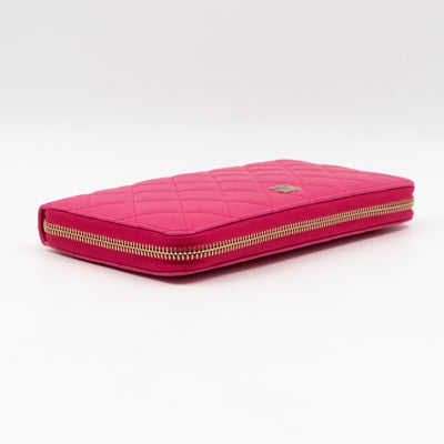 Zip Around Organizer Wallet Pink Leather