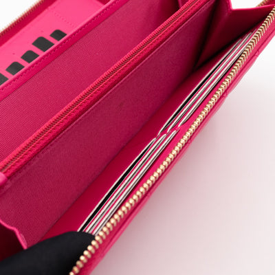 Zip Around Organizer Wallet Pink Leather