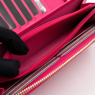 Zip Around Organizer Wallet Pink Leather