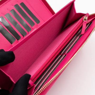 Zip Around Organizer Wallet Pink Leather