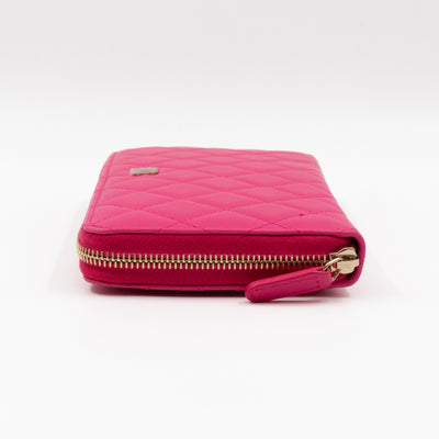 Zip Around Organizer Wallet Pink Leather