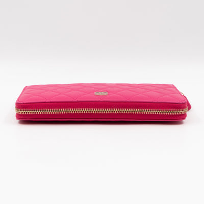 Zip Around Organizer Wallet Pink Leather