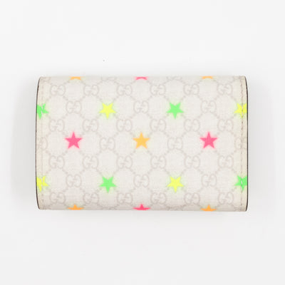 6-Key Holder White Micro GG Supreme Stars Canvas