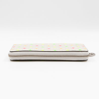 Zip Around Wallet White Micro GG Supreme Stars Canvas