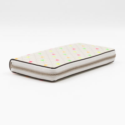 Zip Around Wallet White Micro GG Supreme Stars Canvas
