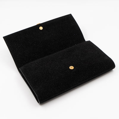 Chyc Ligne Y Clutch Black Glitter Leather