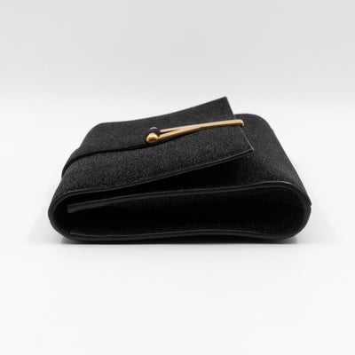 Chyc Ligne Y Clutch Black Glitter Leather