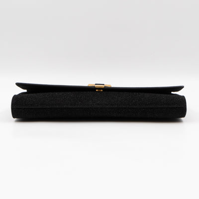Chyc Ligne Y Clutch Black Glitter Leather