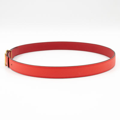 Mini Constance Buckle & Reversible Red and Rose Jaipur Leather Belt 80 cm