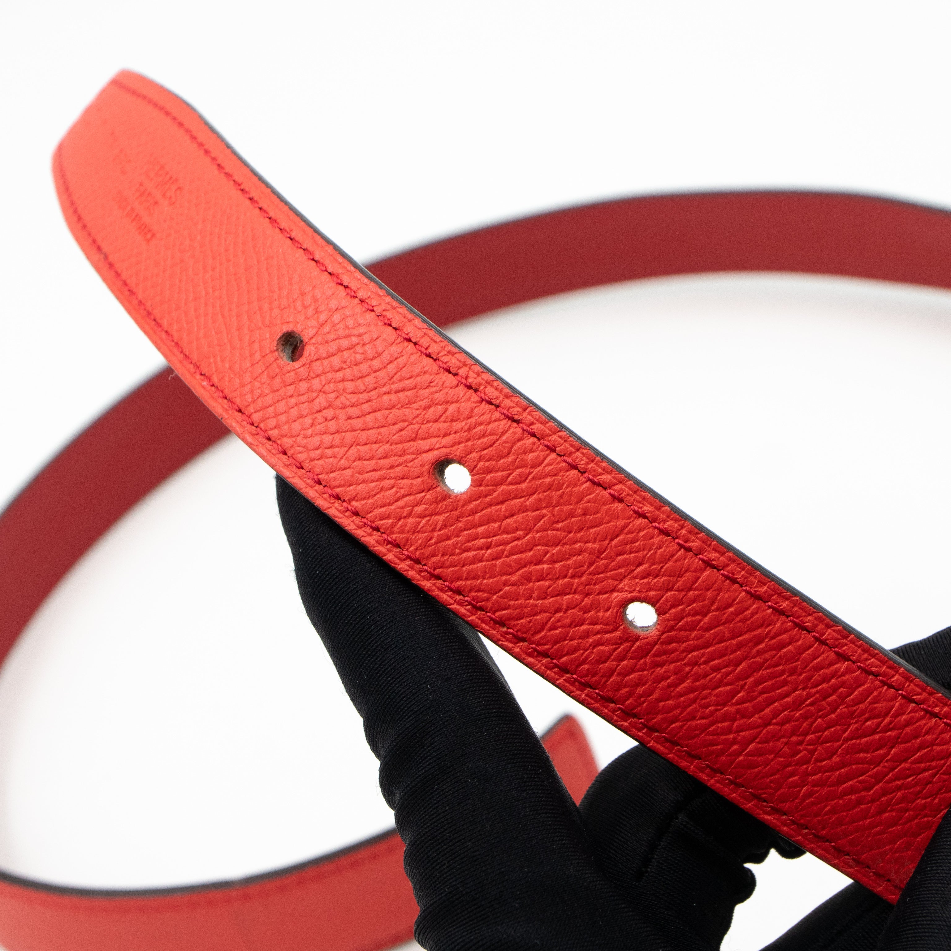 Mini Constance Buckle & Reversible Red and Rose Jaipur Leather Belt 80 cm