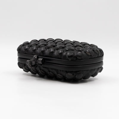 Knot Clutch Studded Under Intrecciato Black Leather