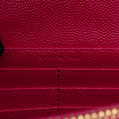 Classic Cassandre Envelope Chain Wallet Pink Grained Leather