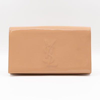 Belle De Jour Clutch Large Patent Leather Rose Beige