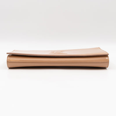 Belle De Jour Clutch Large Patent Leather Rose Beige
