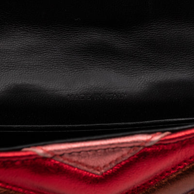 Classic Monogram College Envelope Wallet Metallic Chevron Leather