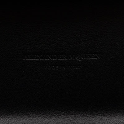 Long Skull Knuckle Clutch Black Silk Floral Embroidery