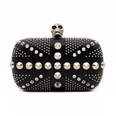 Skull Clutch Britannia Union Jack Studded Black Leather