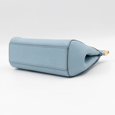 Sicily Small Dauphine Leather Light Blue