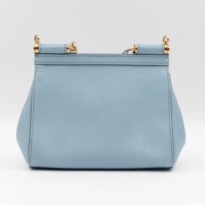 Sicily Small Dauphine Leather Light Blue
