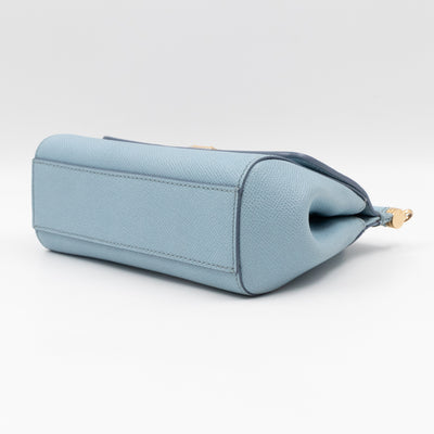 Sicily Small Dauphine Leather Light Blue