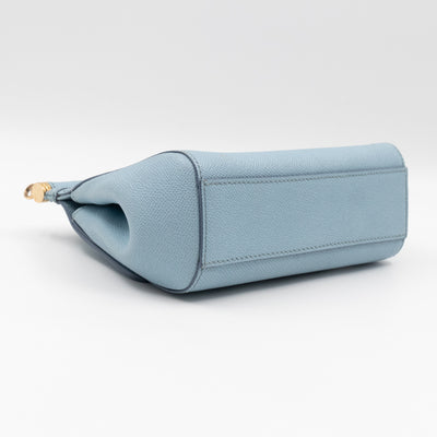 Sicily Small Dauphine Leather Light Blue