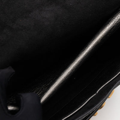 J'Adior Flap Bag Medium Metallic Gray Leather