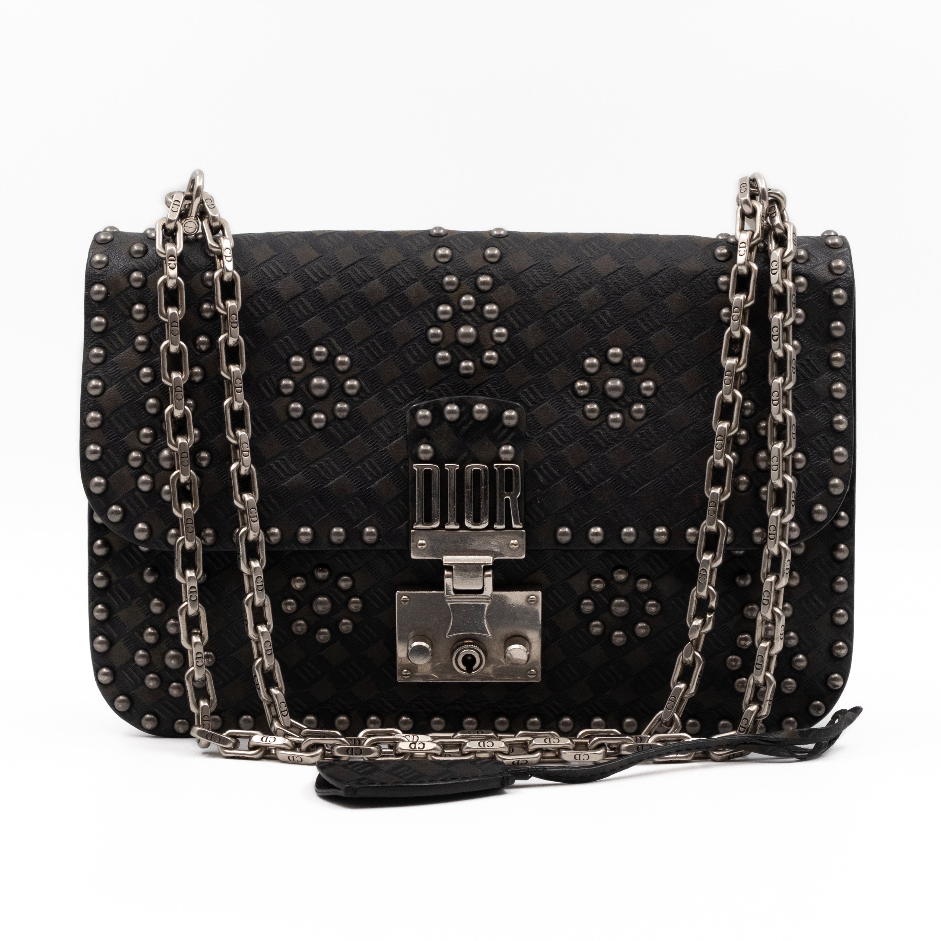 Addict Medium Black Calfskin Ruthenium