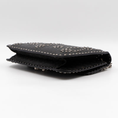 Addict Medium Black Calfskin Ruthenium