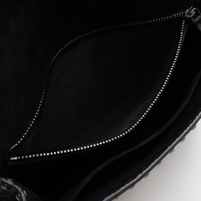 Addict Medium Black Calfskin Ruthenium