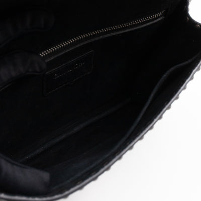 Addict Medium Black Calfskin Ruthenium