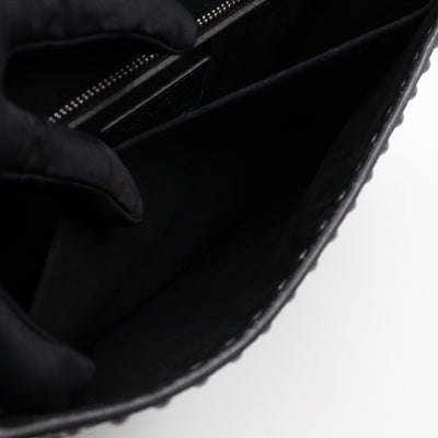 Addict Medium Black Calfskin Ruthenium
