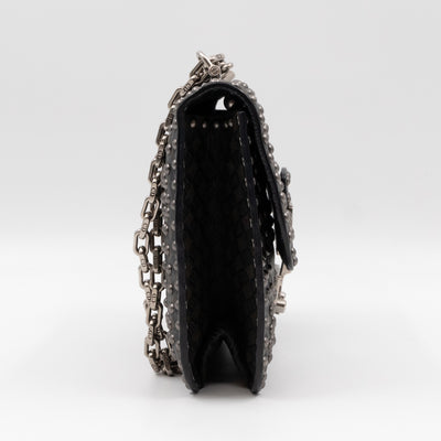 Addict Medium Black Calfskin Ruthenium