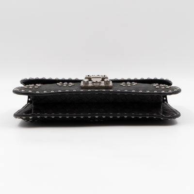 Addict Medium Black Calfskin Ruthenium