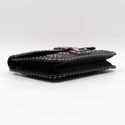 Addict Medium Black Calfskin Ruthenium
