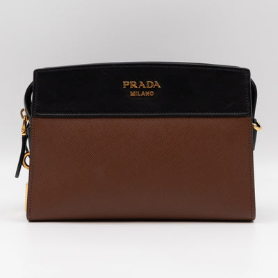 Esplanade Shoulder Bag Palissandro Brown & Noir Leather