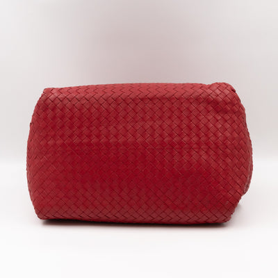Parachute Bag Intrecciato Red Leather