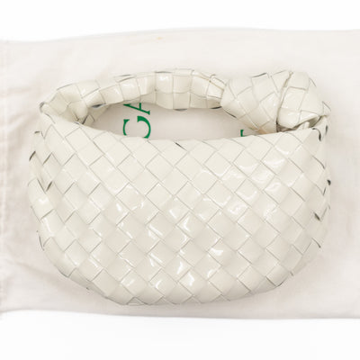 Jodie Mini Intrecciato White Patent Leather