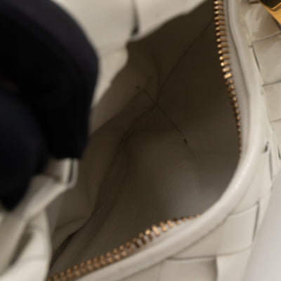 Jodie Mini Intrecciato White Patent Leather