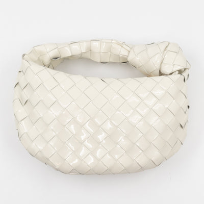 Jodie Mini Intrecciato White Patent Leather